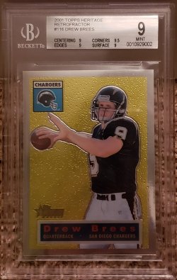 2001 Topps Heritage retrofractor Drew brees 