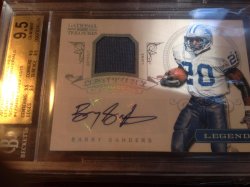 Barry Sanders National Treasures 2012 Jersey auto /15 Graded 9.5