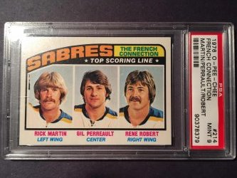 1976 O-Pee-Chee Hockey #214 French Connection (Martin/Perreault/Robert)