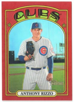 2021 Topps Heritage Chrome Red Refractor  Anthony Rizzo