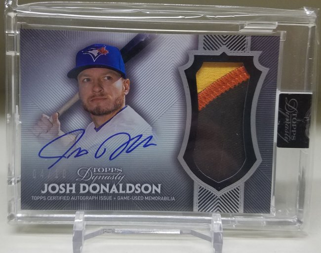  Josh Donaldson player worn jersey patch baseball card