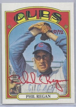 2021 Topps Heritage Phil Regan ROA Red Ink