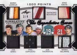 2019/20 Leaf Superlative Collection The Superlative 7 Black Lemieux/Sakic/Esposito/Bourque/Thornton/Mikita/Selanne