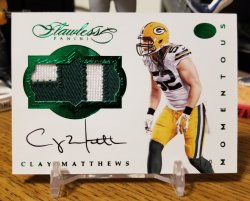 2016 Panini Flawless Momentous Patch Autograph Emerald Clay Matthews