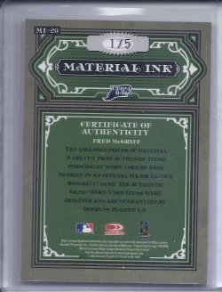 2005 Donruss Timeless Treasures Back Fred McGriff