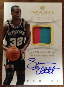 2013 Panini Immaculate Sean Elliott Patch Auto 