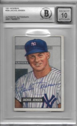 1951 Bowman Autograph 1951 Jackie Jensen Auto 10/23/25