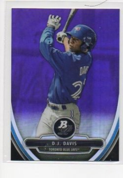   2013 Bowman Platinum Chrome DJ DAVIS Purple Ref Refractor *00002