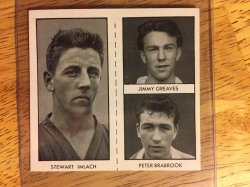 1958  World Cup Footballers #9, #10 Uncut Imlach/Greaves/Brabrook