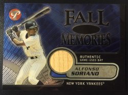 2002 Topps Pristine Fall Memories #AS Alfonso Soriano Bat