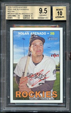 Nolan Arenado 2013 Panini Select Baseball Rookie RC Gold Prizm 06/25 - BGS  9.5