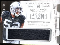2014 Panini National Treasures Khalil Mack Timeline Names Materials