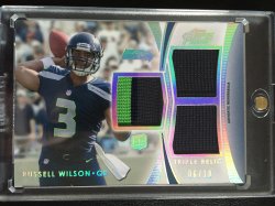 2012 Topps Topps Prime Triple Relics Silver Rainbow #TRRW Russell Wilson