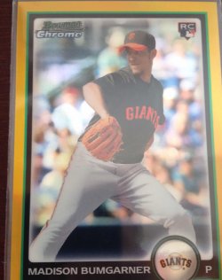 2010 Bowman Chrome Draft Madison Bumgarner Gold Ref.