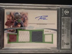 2012 Topps Topps Prime Autographed Relics Level 5 Silver Rainbow #PVRW Russell Wilson