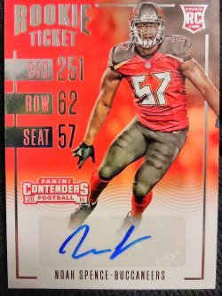 2016 Panini Contenders Noah Spence Rookie Ticket Autograph