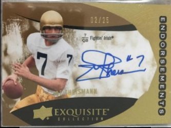 2014 Upper Deck Exquisite Joe Theismann Endorsements EE-JT 2/25