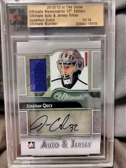 Jonathan Quick 2015-16 Upper Deck Game Jersey Card (Los Angeles