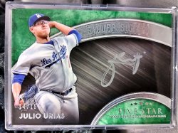 2017 Topps Five Star Julio Urias Silver Signatures Green Parallel 