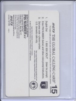 1995 Upper Deck GTS Phone card back Fred McGriff