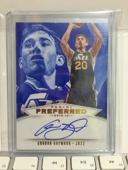 2014 Panini Preferred Gordon Hayward Blue Signatures