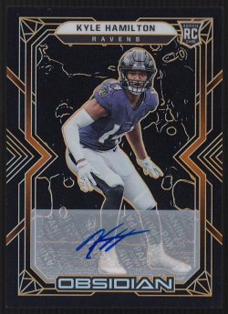 2022 Panini Obsidian Rookie Autographs Electric Etch Orange Kyle Hamilton