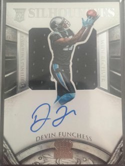 2015 Panini Crown Royale Devin Funchess Silhouettes On-card Auto Relic 102/299 RC 