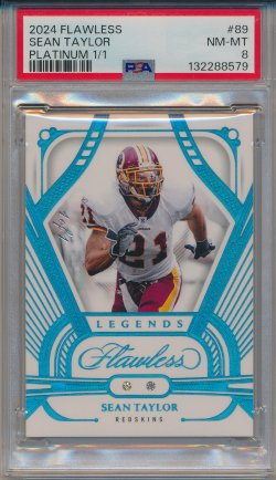    Sean Taylor 2024 Panini Flawless Platinum Dual Diamond 1/1 PSA 8