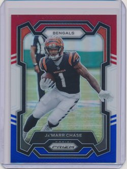    JaMarr Chase 2023 Panini Prizm Prizms Red White and Blue