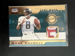 2002  Pacific Heads Up Gold Game Worn Jersey Patch Mark Brunell