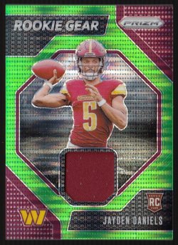 2024 Panini Prizm Rookie Gear Neon Green Pulsar Jayden Daniels