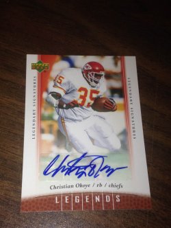 Christian Okoye 2006 Upper Deck Autographed Card