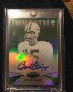 2013 Panini Certified Immortals Emerald Auto Bart Starr