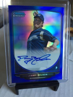 2013 Bowman Chrome Prospect Autographs Blue Refractors Jimmy Nelson
