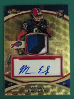 2010 Topps Finest Marcus Easley Patch/Auto Superfractor