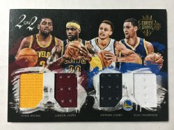 2015-16  Court Kings Lebron James Kyrie Irving Steph Curry Klay Richardson 2 on 2 Quad Jersey /99