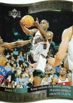 1997-98 Upper Deck Basketball Memorable Moments Die-cut Shawn Kemp