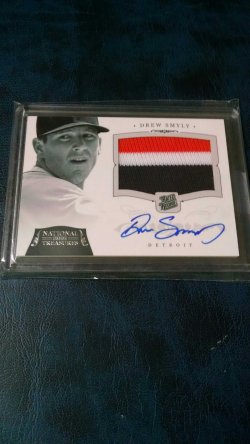 2012 Panini National Treasures Drew Smyly game used autograph