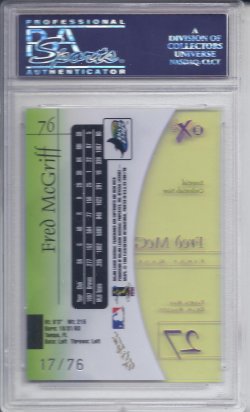 1998 Skybox E-X 2001 Fred McGriff