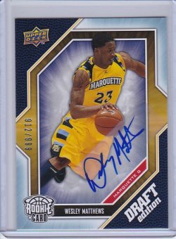    Matthews, Wesley - 2009-10 Upper Deck Draft Edition Autographs Rookie 912/999