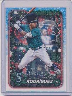    Julio Rodriguez 2024 Topps Holiday Photo Variations (elf hat)