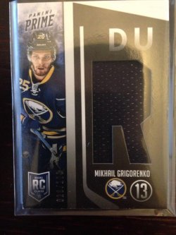 2013 Panini Prime Mikhail Grigorenko Dual rc jersey 13-MIK