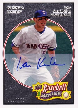 2008 UD Baseball Heroes Autographs Charcoal Ian Kinsler