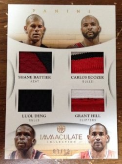2013 Panini Immaculate  Deng Boozer Hill Battier Quad Duke Patch /10 Duke