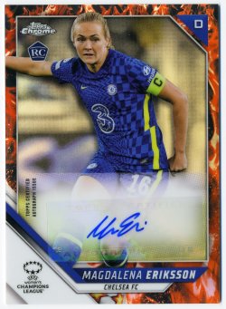 2021-22 Topps Chrome UEFA Womens Champions League Autographs Inferno Refractor Magdalena Eriksson