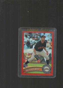 2011 Topps TOPPS CHROME BRANDON BELT RC ORANGE REFRACTOR