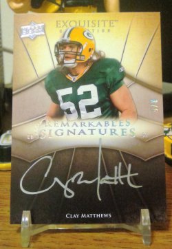 2009 Upper Deck Exquisite Remarkables Signatures Clay Matthews