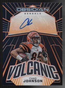 2023 Panini Obsidian Volcanic Signatures Electric Etch Orange Chad Johnson