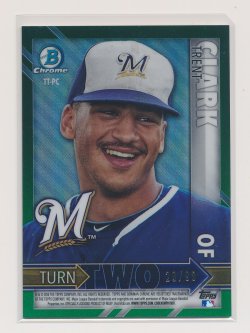    Trent Grisham Clark and Brett Phillips 2016 Bowman Chrome Turn Two Green Refractor /99