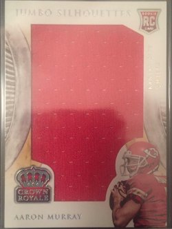 2014 Panini Crown Royale Aaron Murray Jumbo Silhouettes Relic 68/99 RC